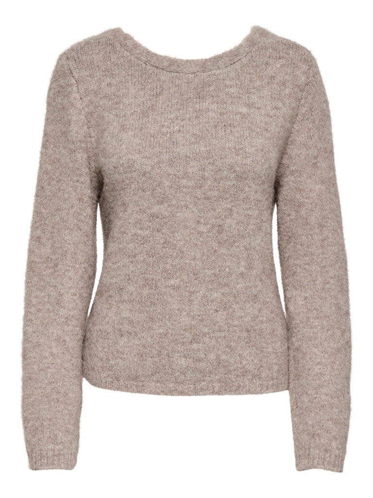 Onlzaggie Life Ls V-necck Reversib Knt - Bruin Melee