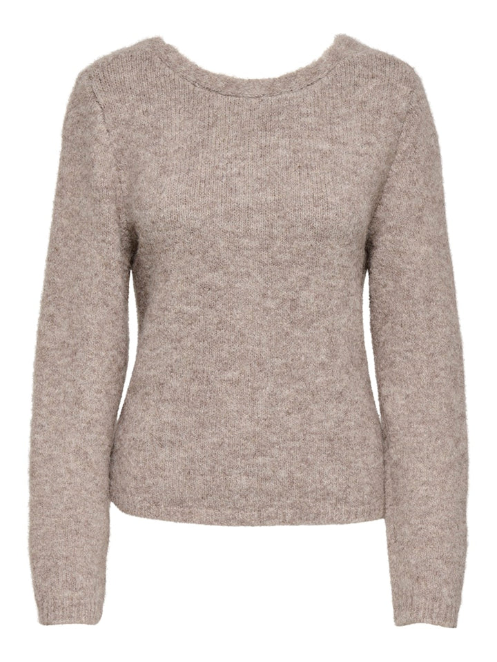 Onlzaggie Life Ls V-necck Reversib Knt - Bruin Melee