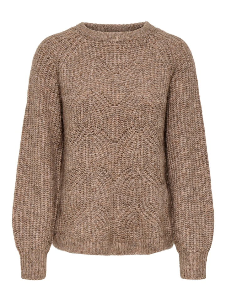 Onlgila Life Ls Structure O-neck Bf Knt - Bruin Melee