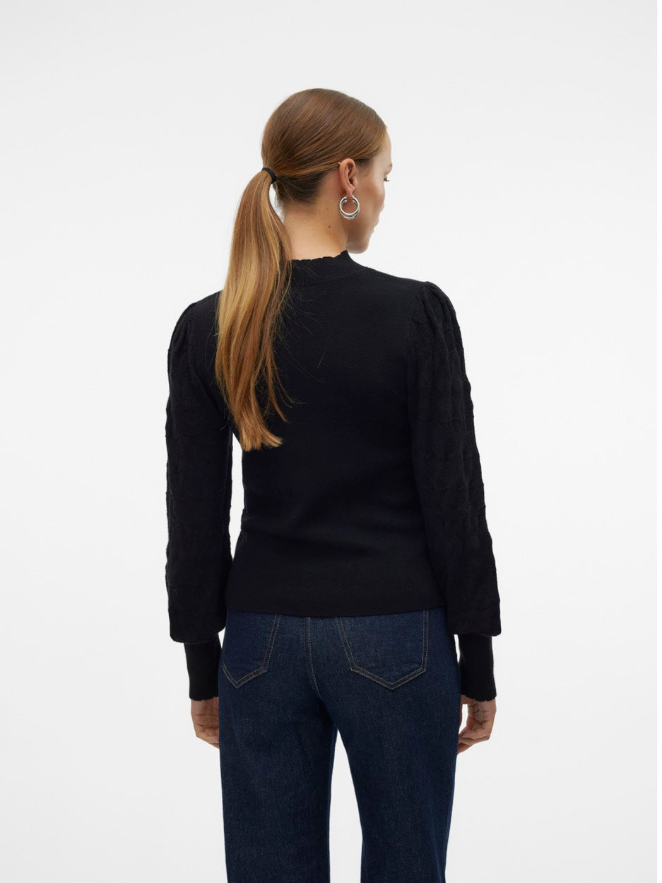 Vmlimone Ls Highneck Pullover Ga Bo - Zwart