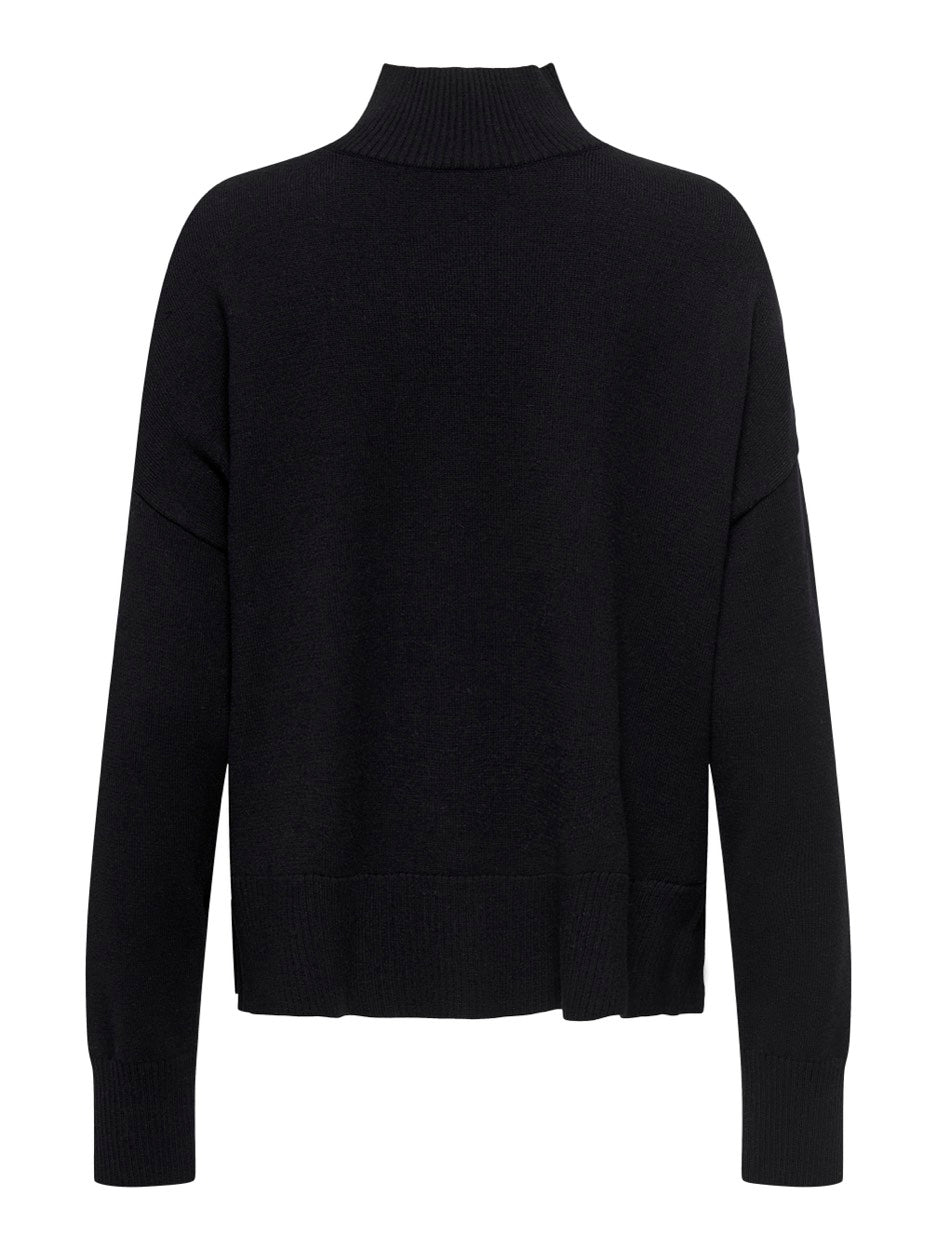 Onlbari L/s Highneck Knt - Zwart