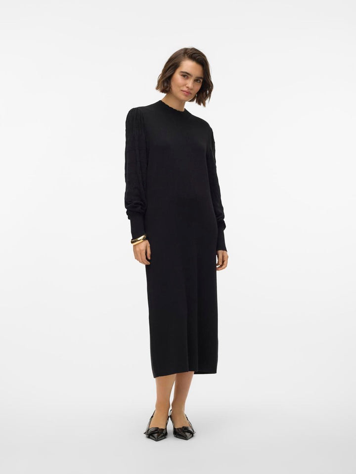 Vmlimone Ls Highneck Calf Dress Ga - Zwart