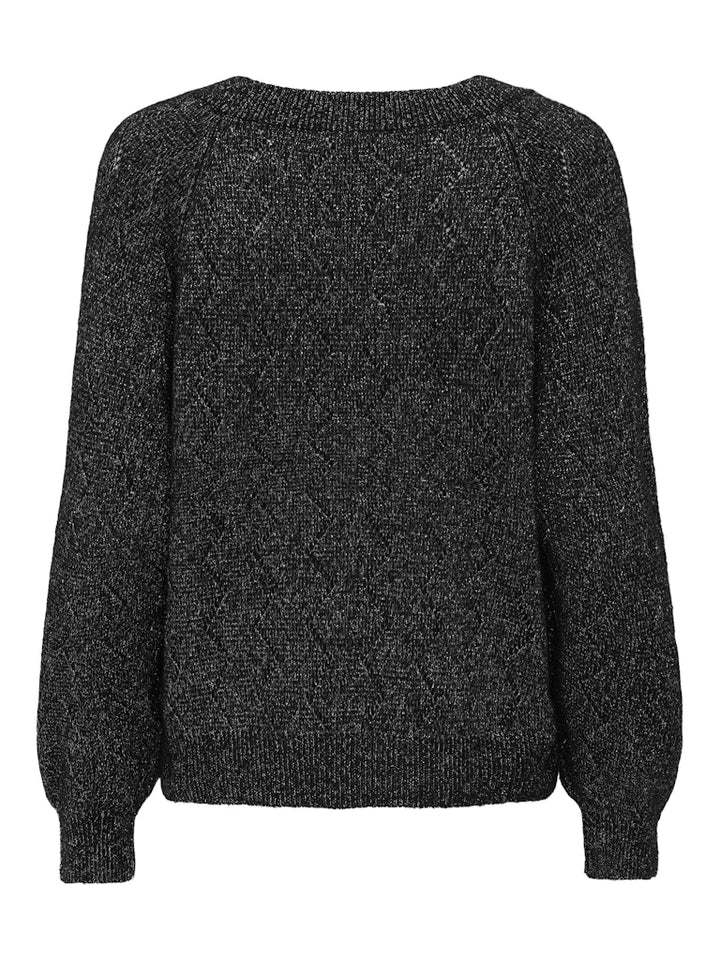 Jdyaspen Life Ls V-neck Pullover Knt - Zwart Dessin