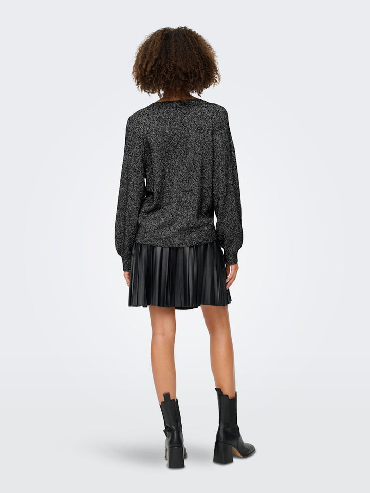 Jdyaspen Life Ls V-neck Pullover Knt - Zwart Dessin