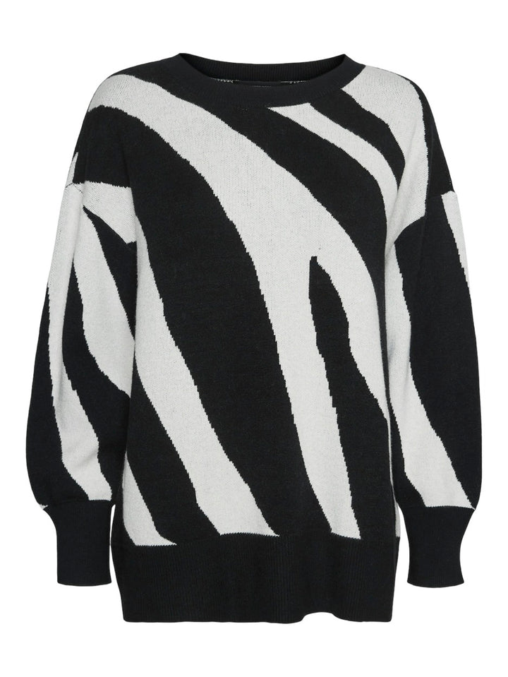 Vmnancy Ls O-neck Long Pullover Boo - Zwart Dessin