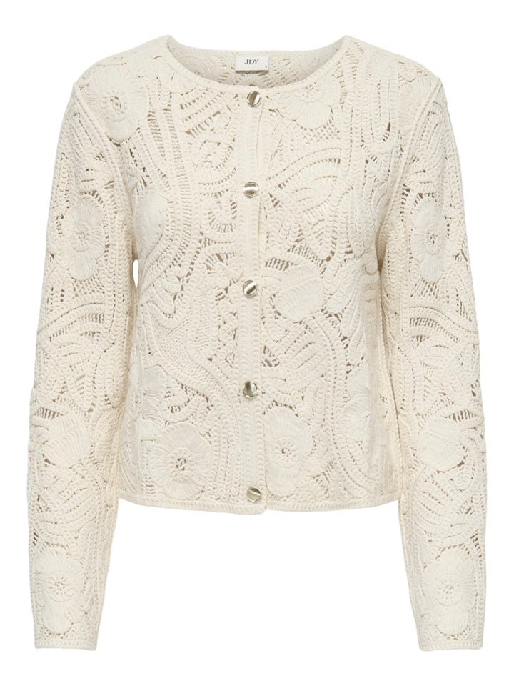 Jdyzanka L/s Crochet Cardigan Jrs - Ecru