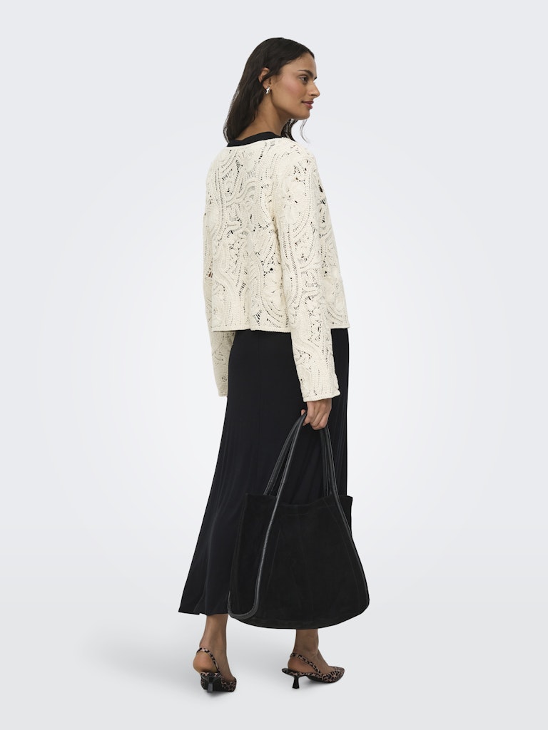 Jdyzanka L/s Crochet Cardigan Jrs - Ecru