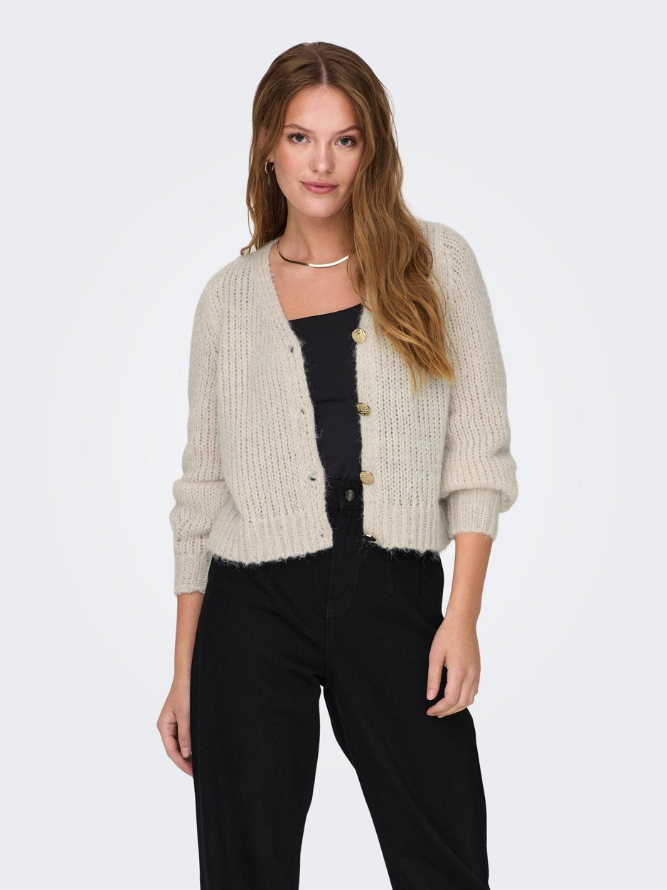 Onlminni Ls Life Cardigan Cc Knt - Beige