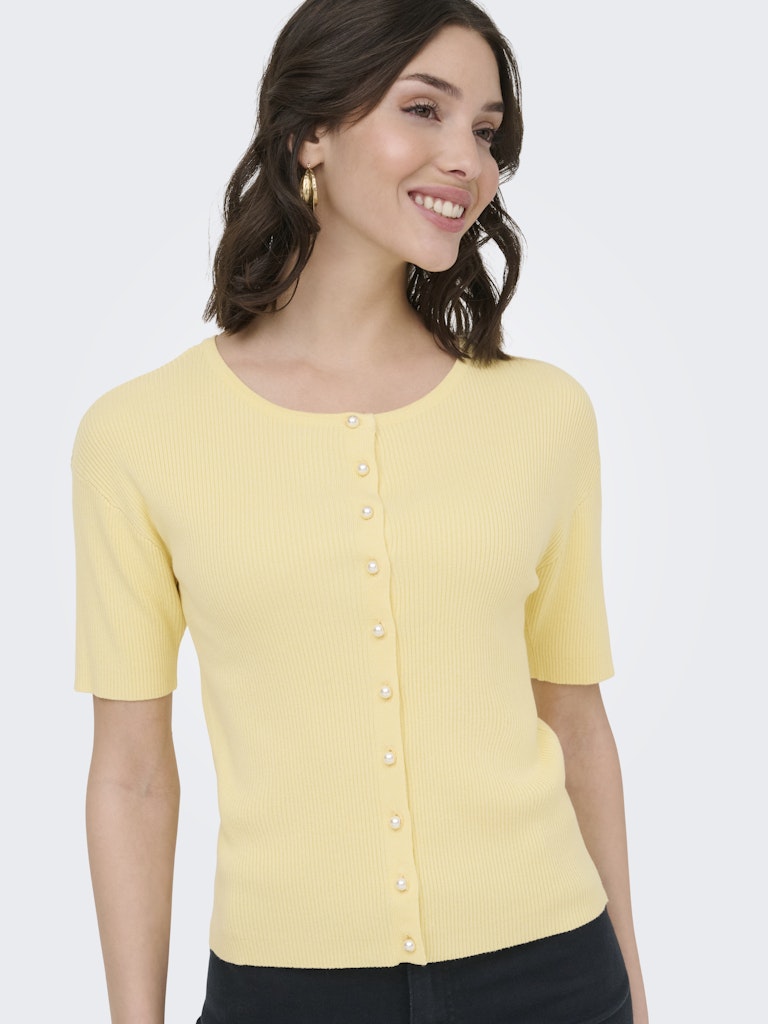 Jdygaby 2/4 O-neck Pearl Cardigan Knt - Geel
