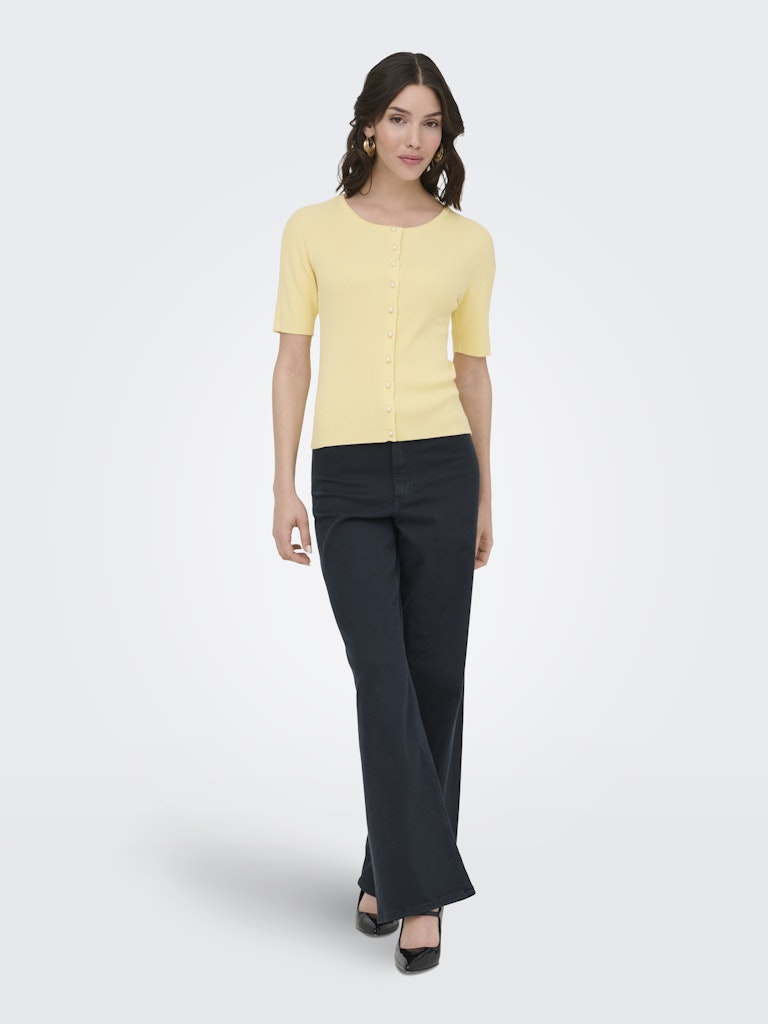Jdygaby 2/4 O-neck Pearl Cardigan Knt - Geel