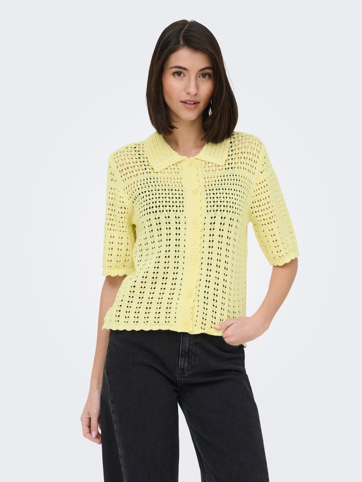 Jdyrobin 2/4 Collar Cardigan Knt Noos - Geel
