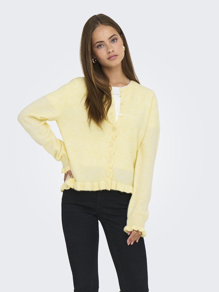 Jdyletty L/s On Frill Cardigan Knt Noos - Licht Geel