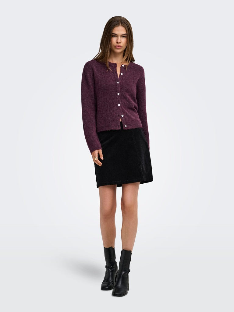 Onlsimoni Ls O-neck Cardigan Knt - Bordeaux