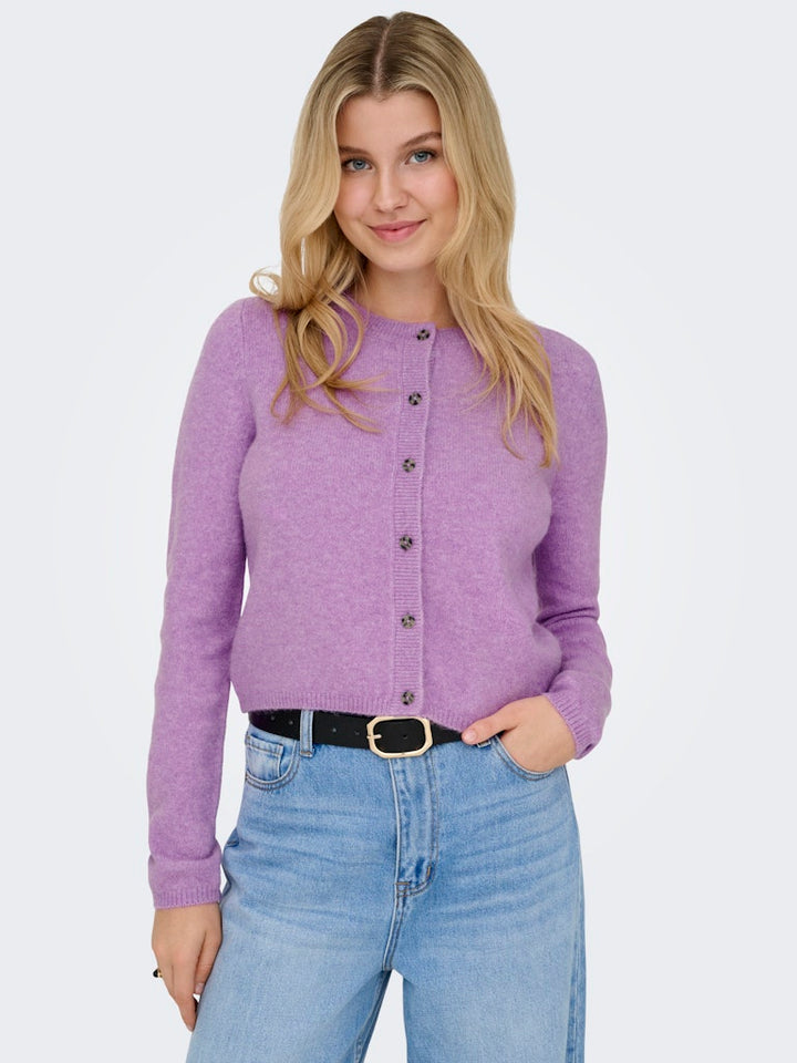 Jdychloe Life L/s Cardigan Knt Noos - Paars