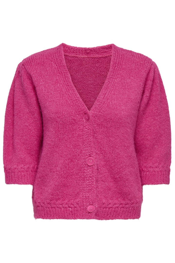 Onlstarla Ss V-neck Cardiga Cc Knt - Fuchsia