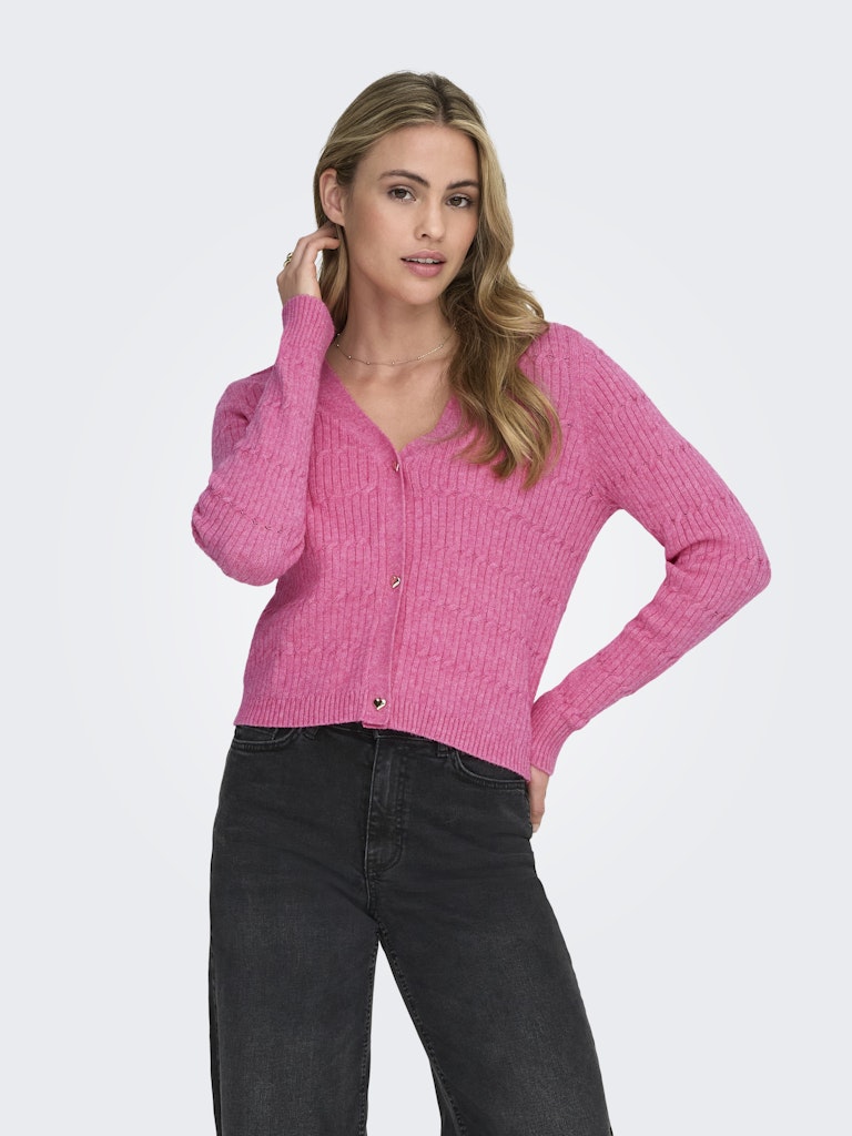Onlkatia Ls Vneck Cardi Knt Noos - Roze