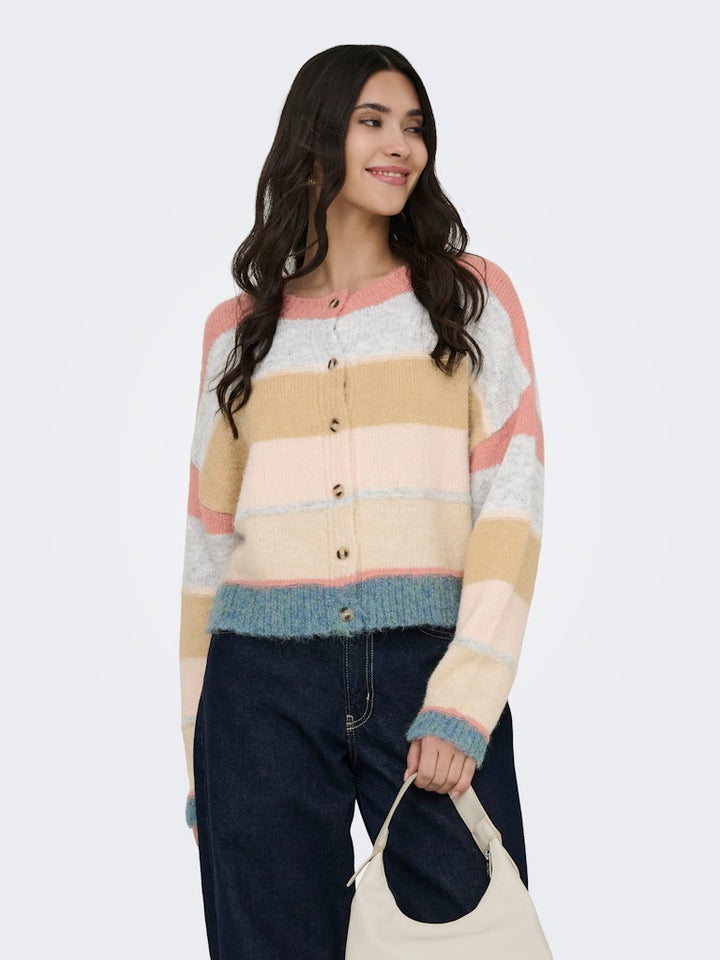 Jdycassidy Life L/s O-neck Cardigan Knt - Roze Dessin