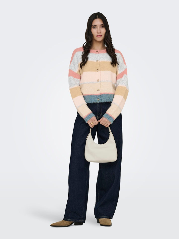 Jdycassidy Life L/s O-neck Cardigan Knt - Roze Dessin