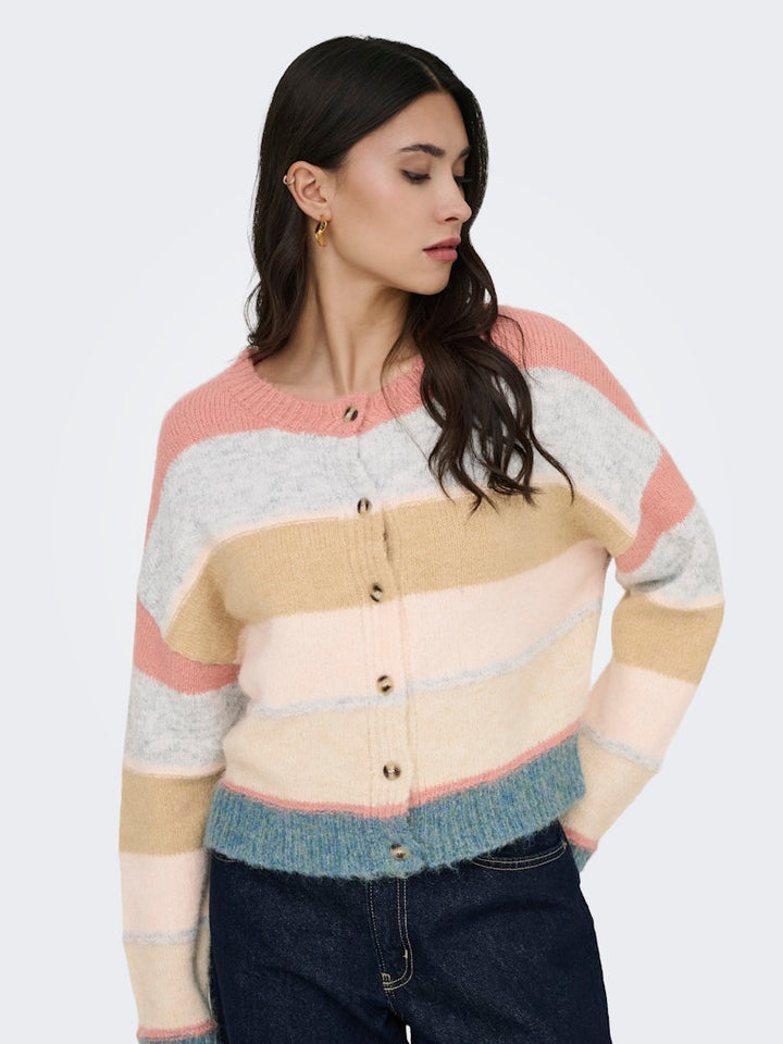 Jdycassidy Life L/s O-neck Cardigan Knt - Roze Dessin