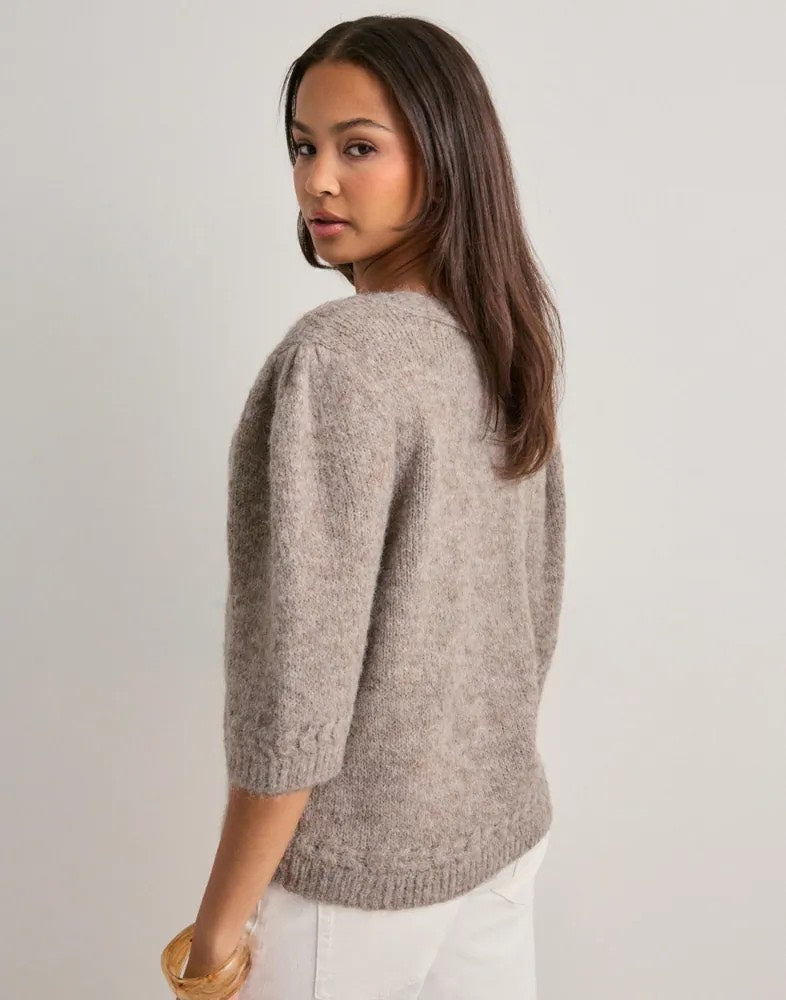 Onlstarla Ss V-neck Cardiga Cc Knt - Taupe