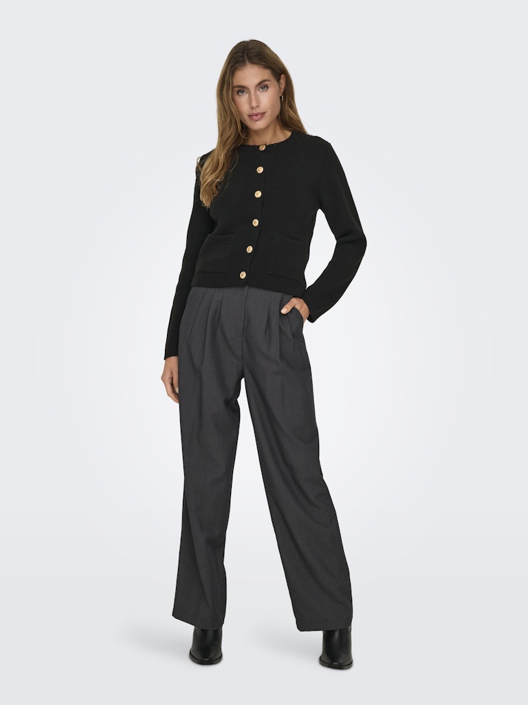 Jdykim Ls On Button Cardigan - Zwart