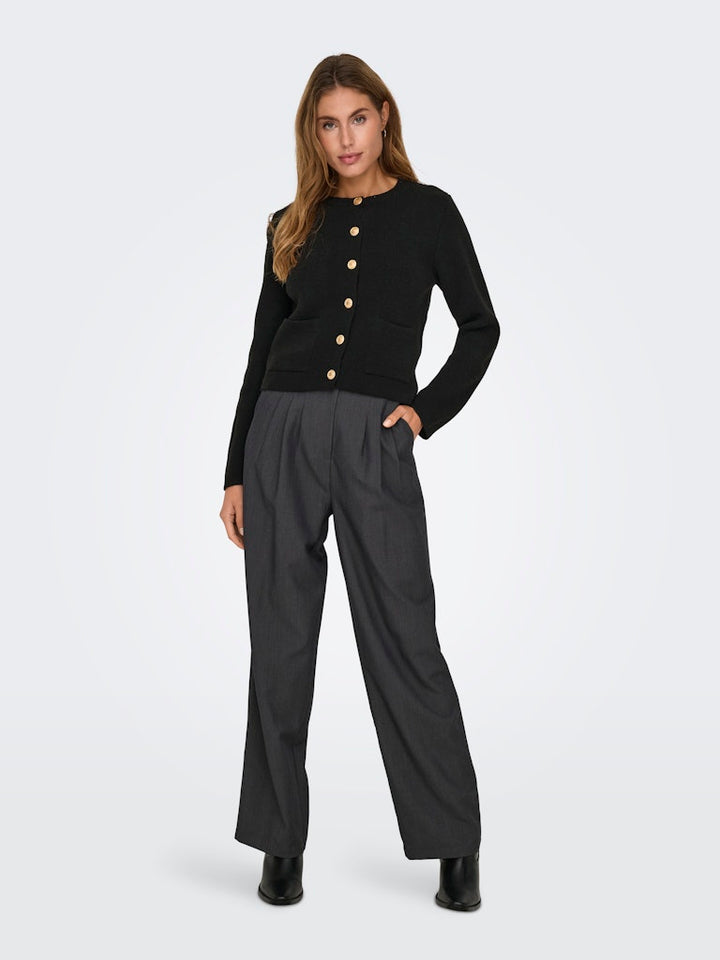 Jdykim Ls On Button Cardigan - Zwart