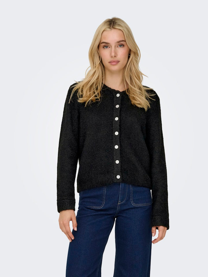 Onlmaggie Life Ls Button Cardigan Cc Knt - Zwart
