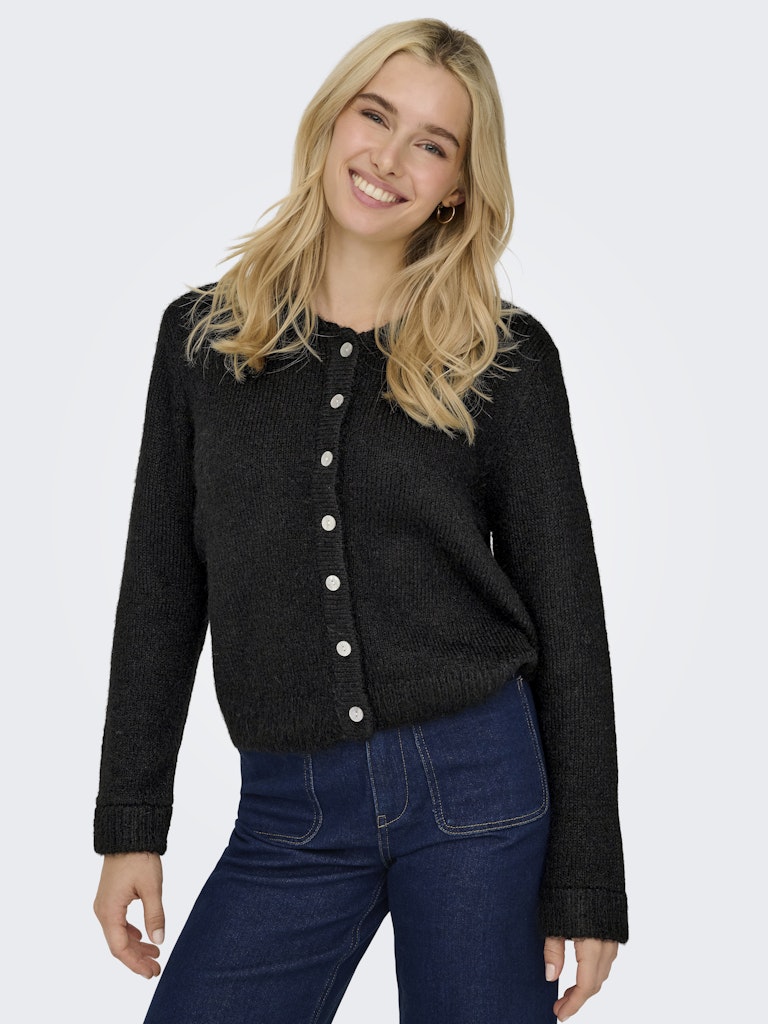 Onlmaggie Life Ls Button Cardigan Cc Knt - Zwart