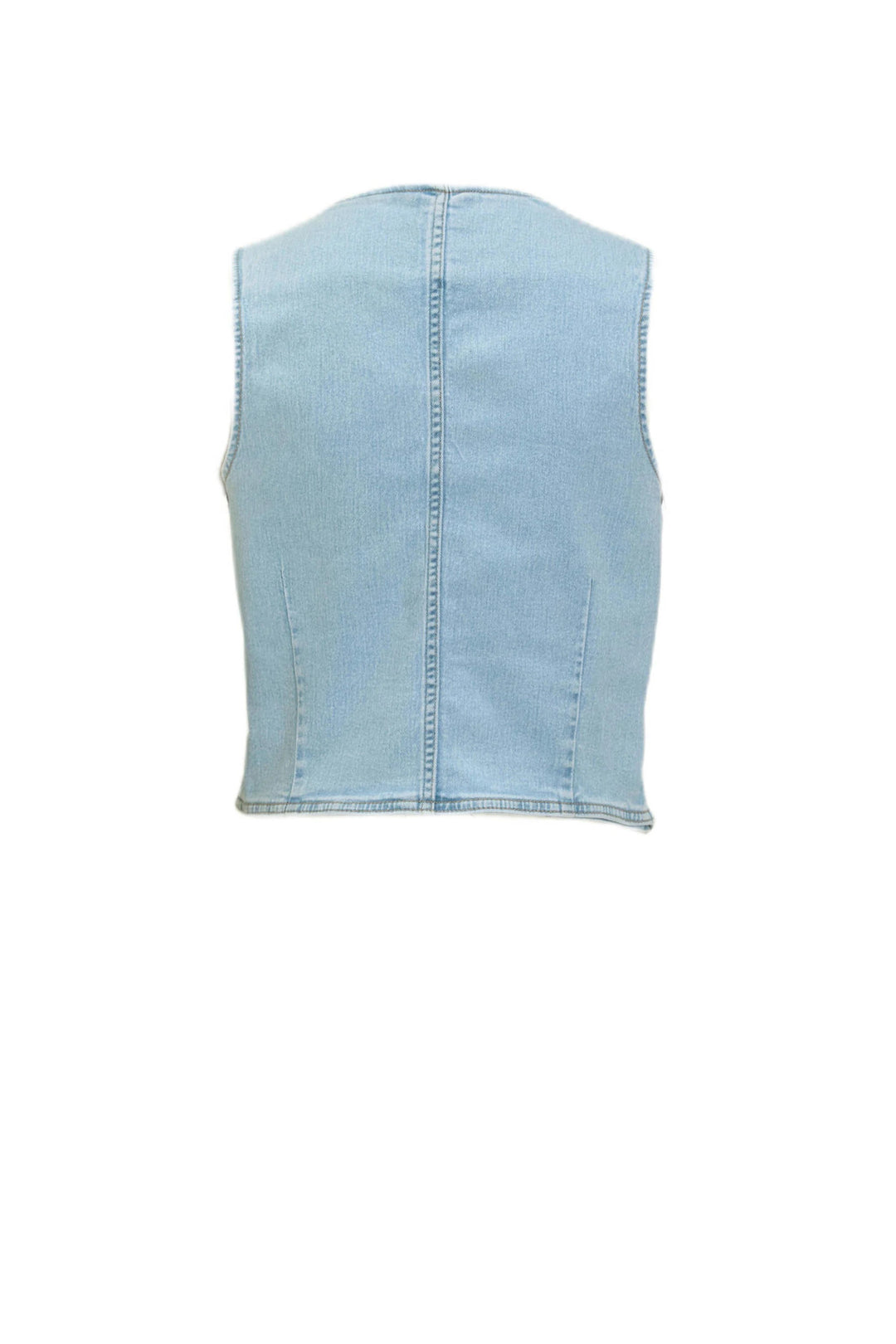 Jdyclaudia Sl Waistcoat Dnm - Blue Denim