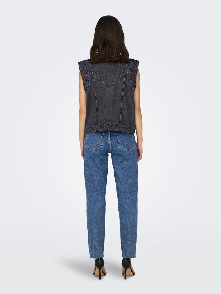 Onlkennedy Sl Dnm Waistcoat Bj Noos - Black Denim