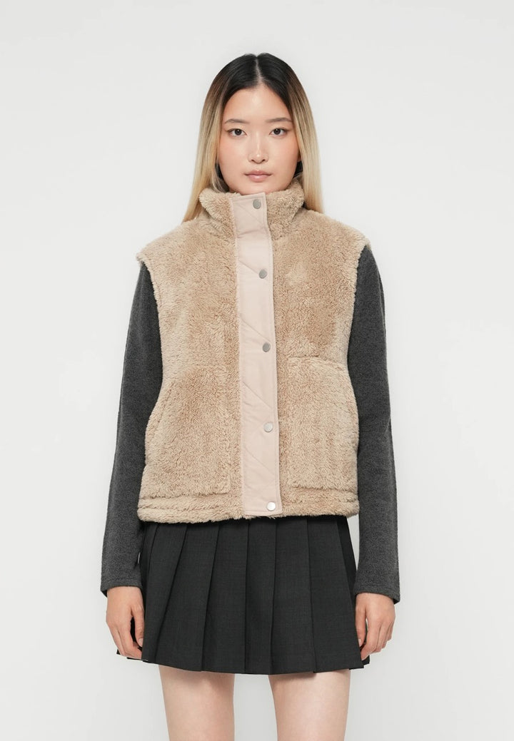 Onlbari Life Teddy Waistcoat Bf Otw - Zand