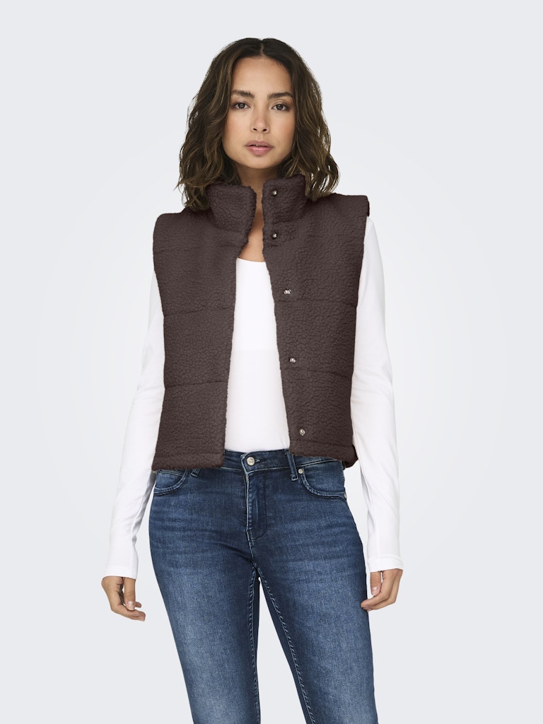 Onlsandra Teddy Waistcoat Life Otw Noos - Bruin