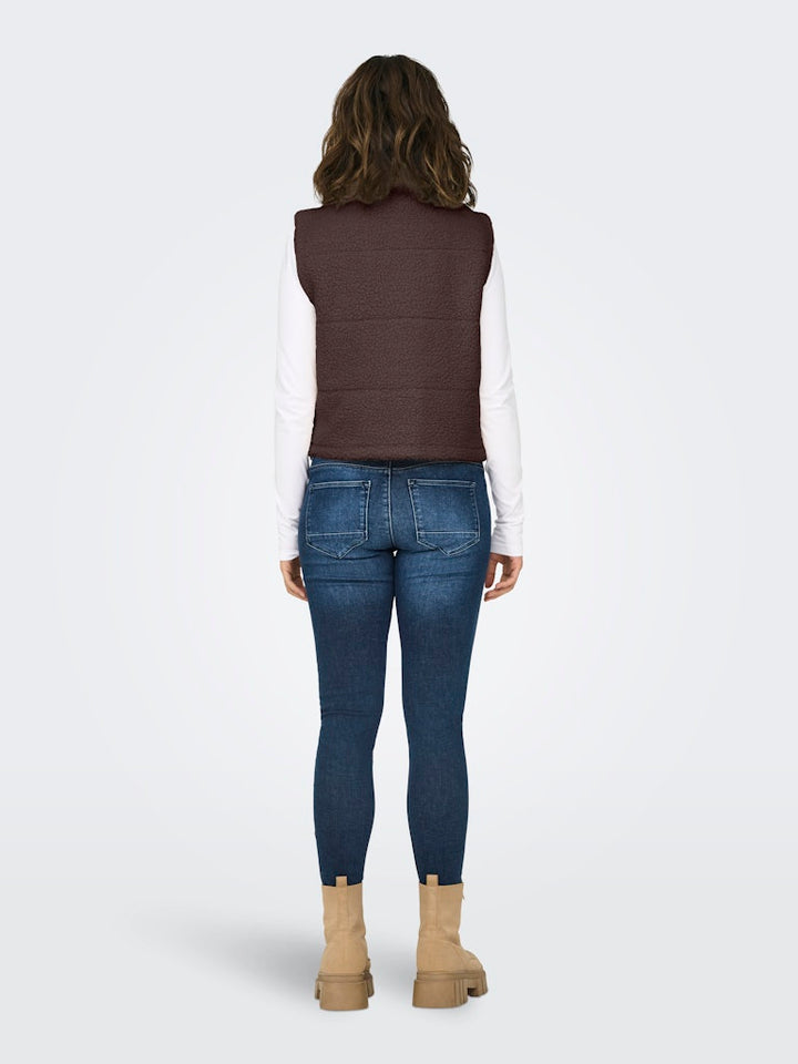 Onlsandra Teddy Waistcoat Life Otw Noos - Bruin