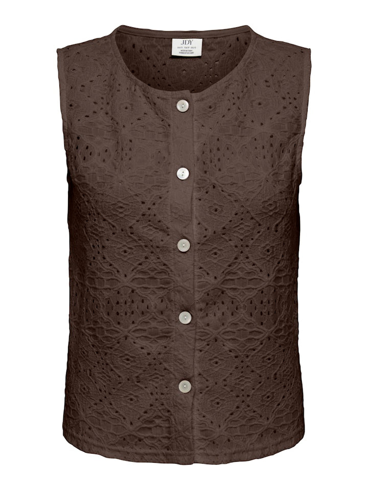 Jdynulle Life S/l Button Top Jrs - Bruin Dessin
