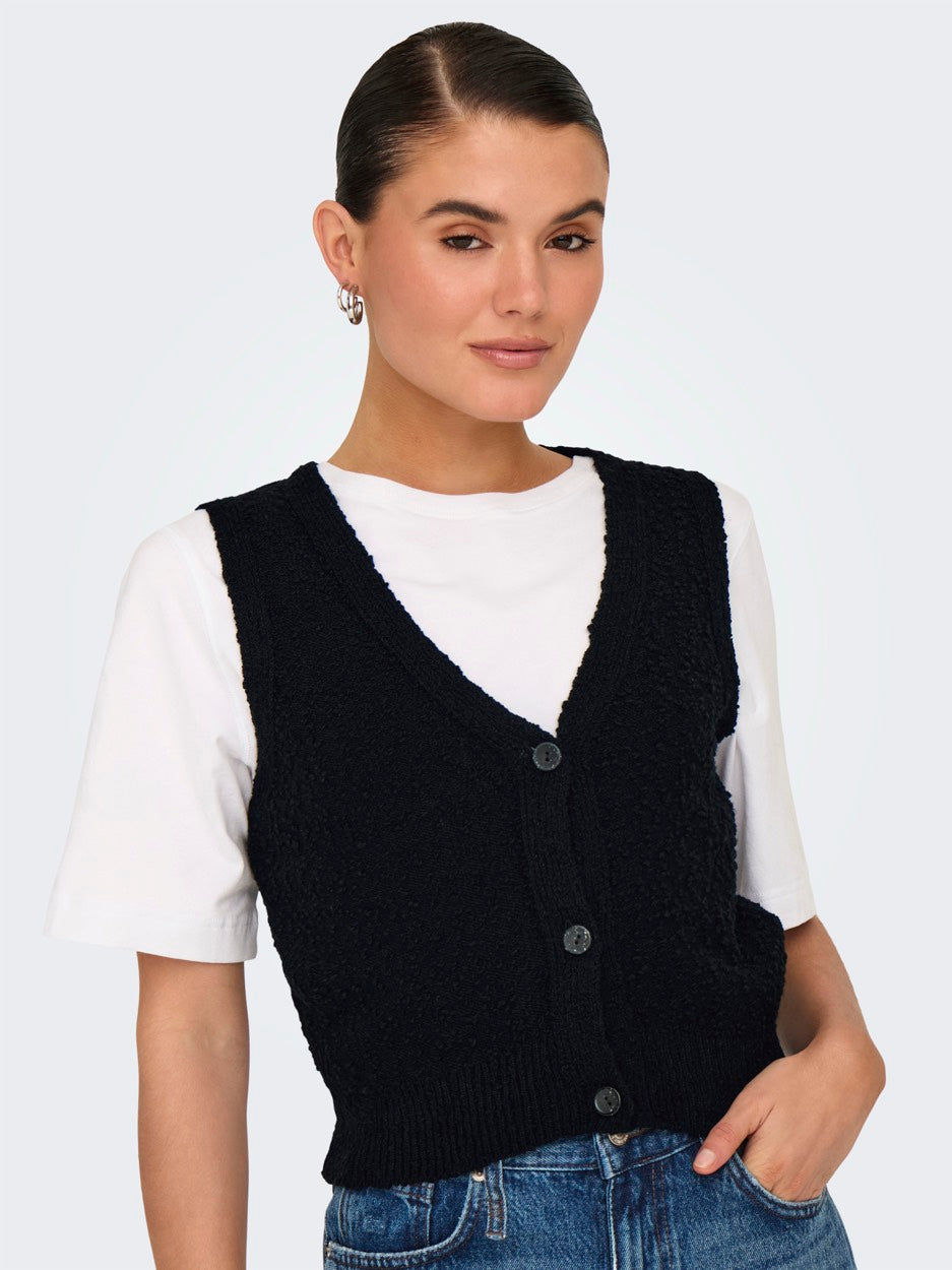 Onlalvilda Sl Waistcoat Cc Knt - Zwart