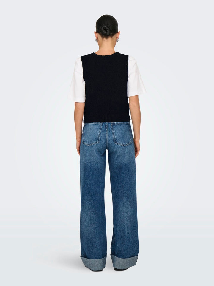 Onlalvilda Sl Waistcoat Cc Knt - Zwart