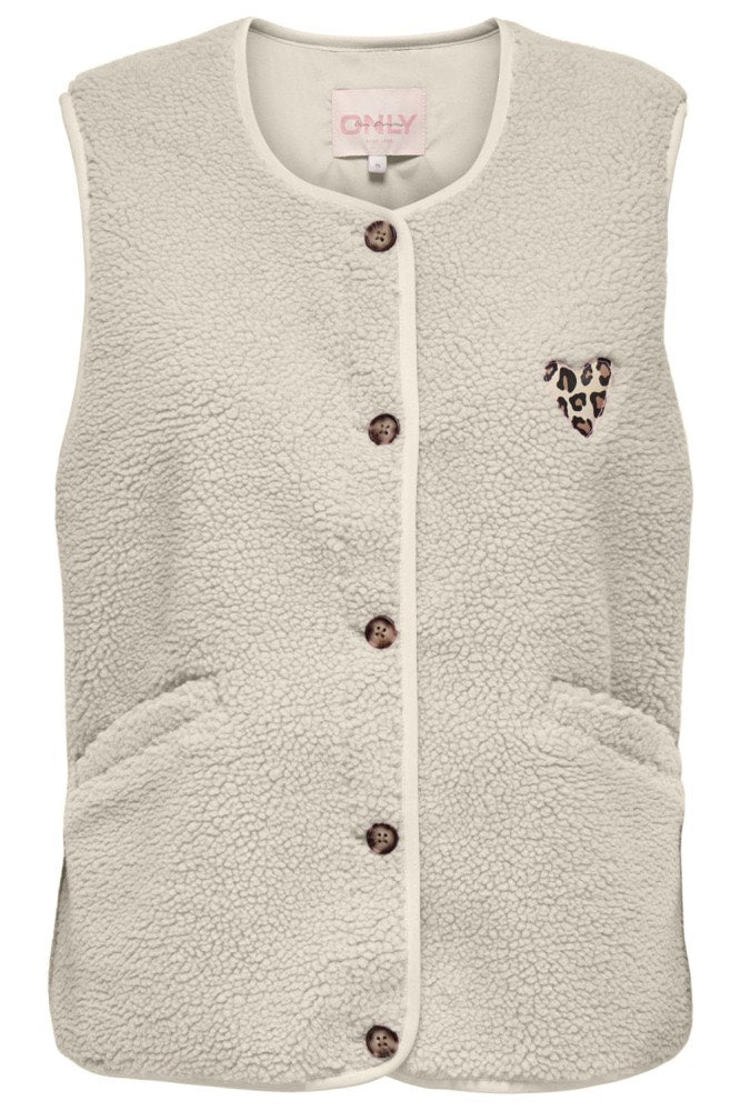 Onlbaby Life Teddy Vest Pnt Cs - Beige