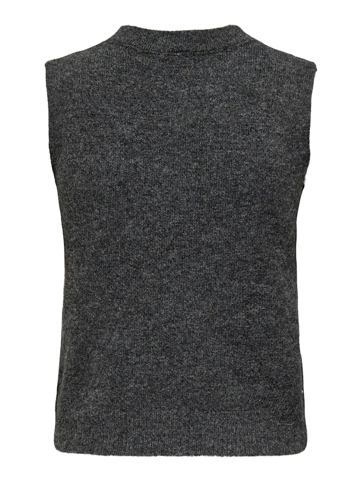 Onlrenata Sl O-neck Pearl Vest Knt - Grijs Melee