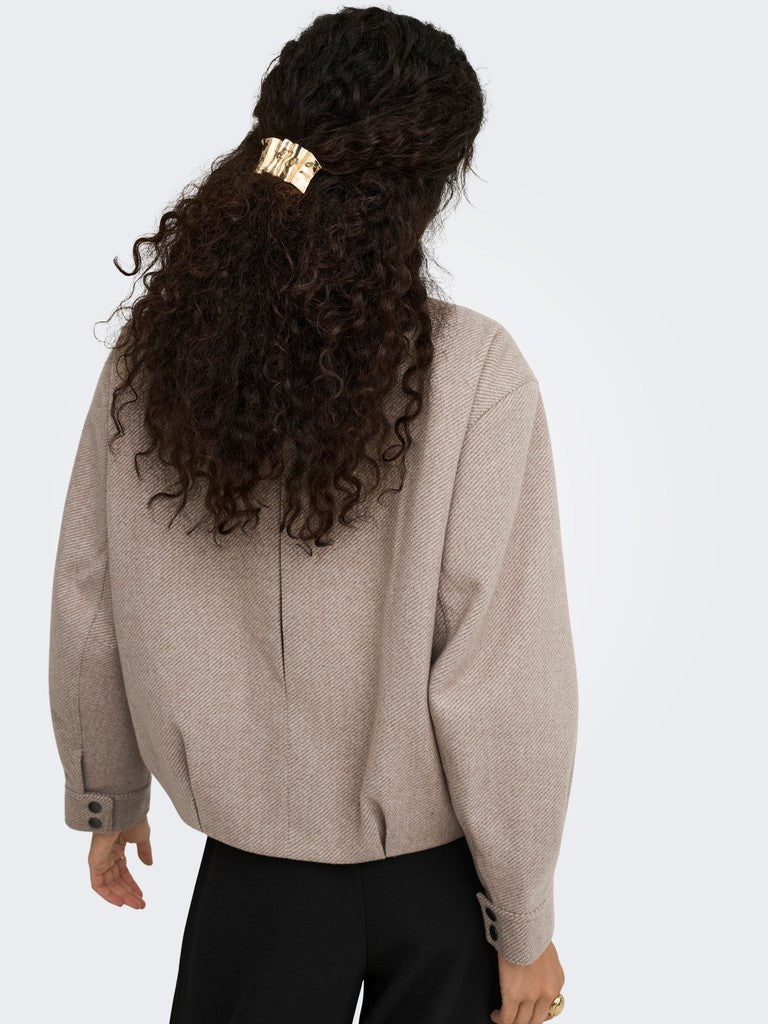 Onlasta High Collar Bomber Jacket Otw - Zand