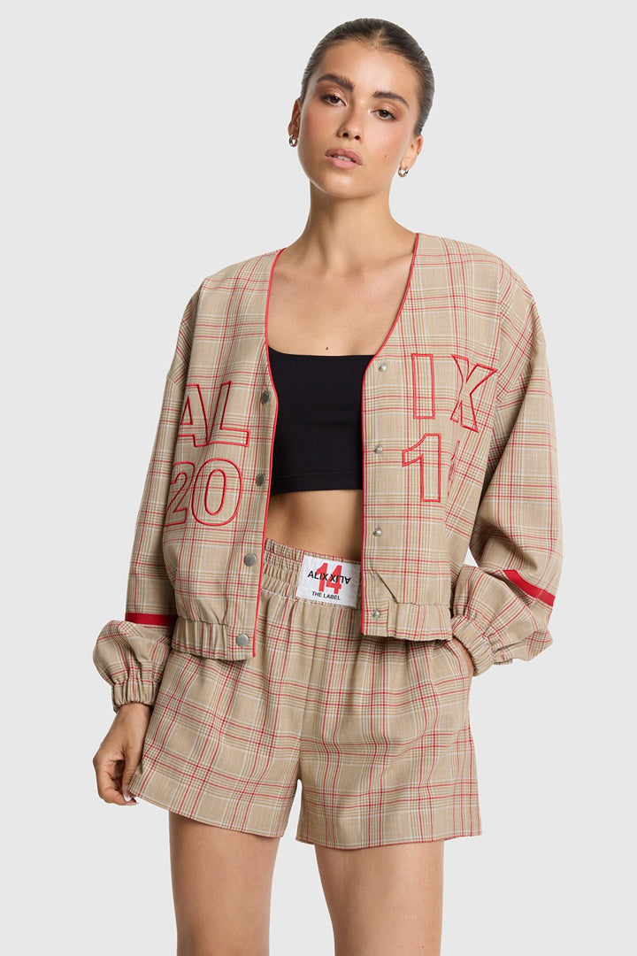 Sporty Check Bomber - Zand Dessin