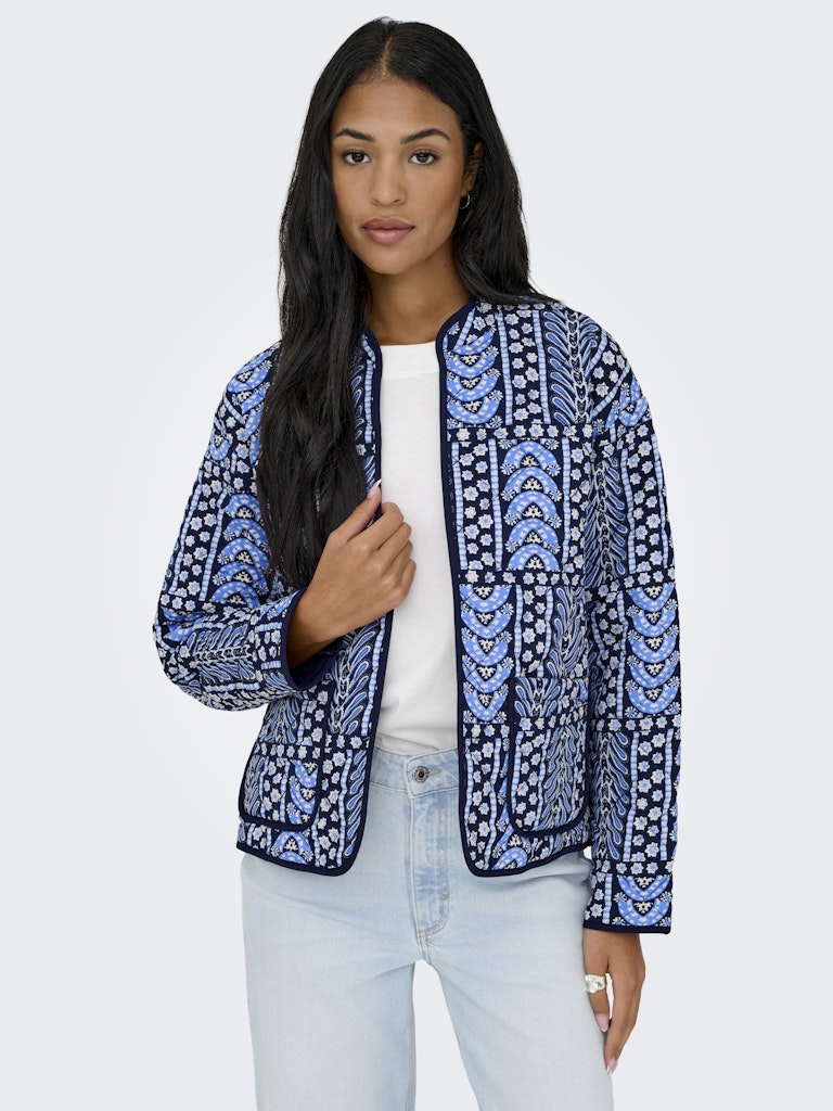 Jdymason L/s Quilted Shacket Wvn - Navy