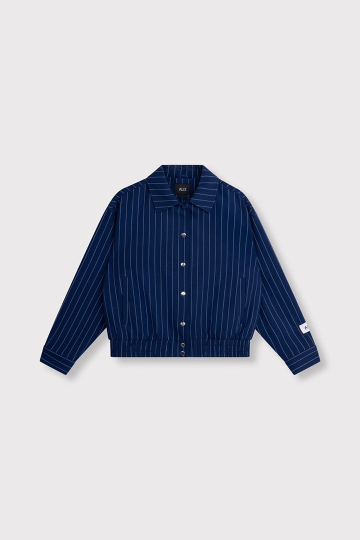 Clean Striped Bomber - Blauw Dessin