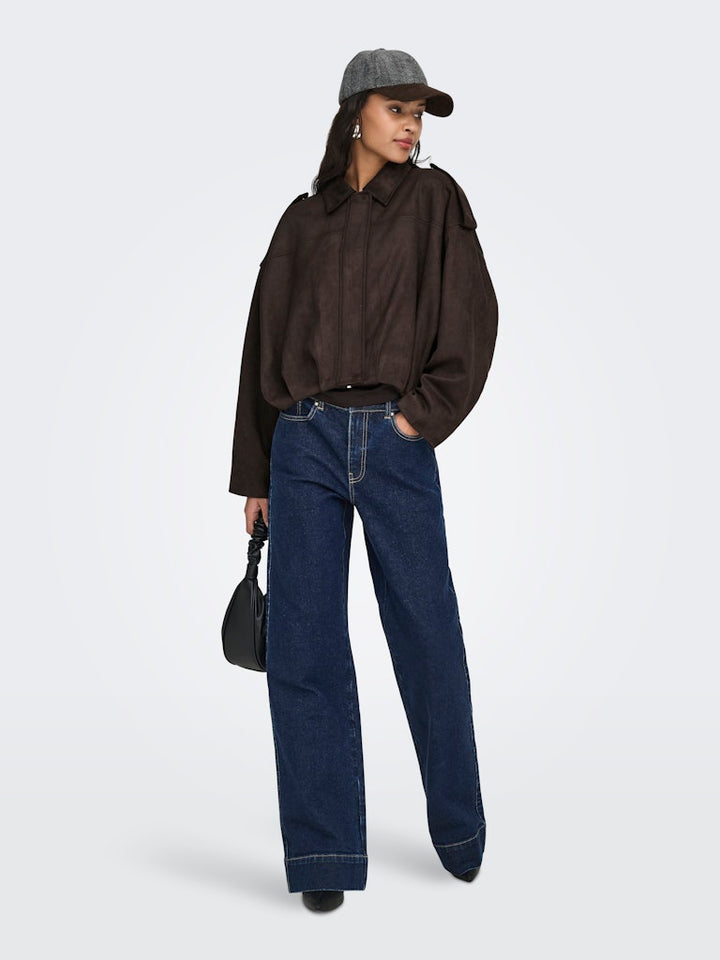 Jdynia Faux Suede Bat Jacket Otw Yfm - Bruin