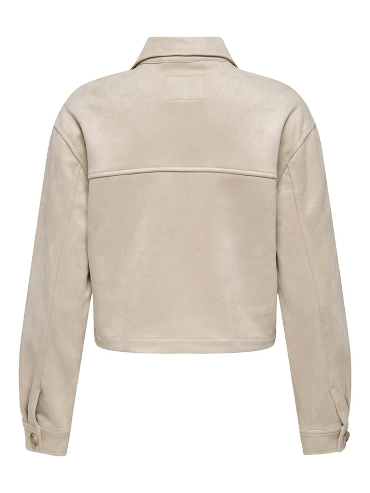 Onlbelicia Life Faux Suede Jacket Cc Otw - Beige