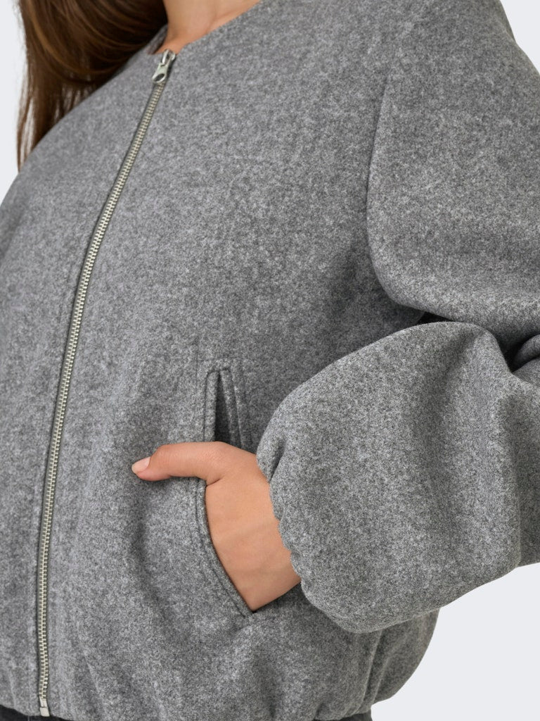 Jdyofir Balloon Short Jacket Otw Yfm - Grijs Melee