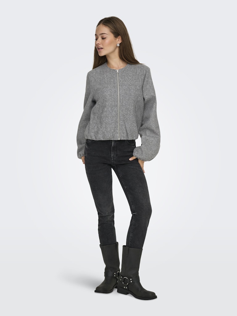 Jdyofir Balloon Short Jacket Otw Yfm - Grijs Melee