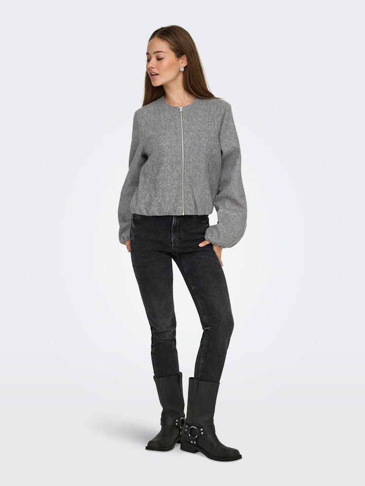 Jdyofir Balloon Short Jacket Otw Yfm - Grijs Melee