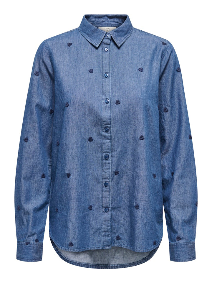 Jdylove L/s Embr Shirt - Blue Denim