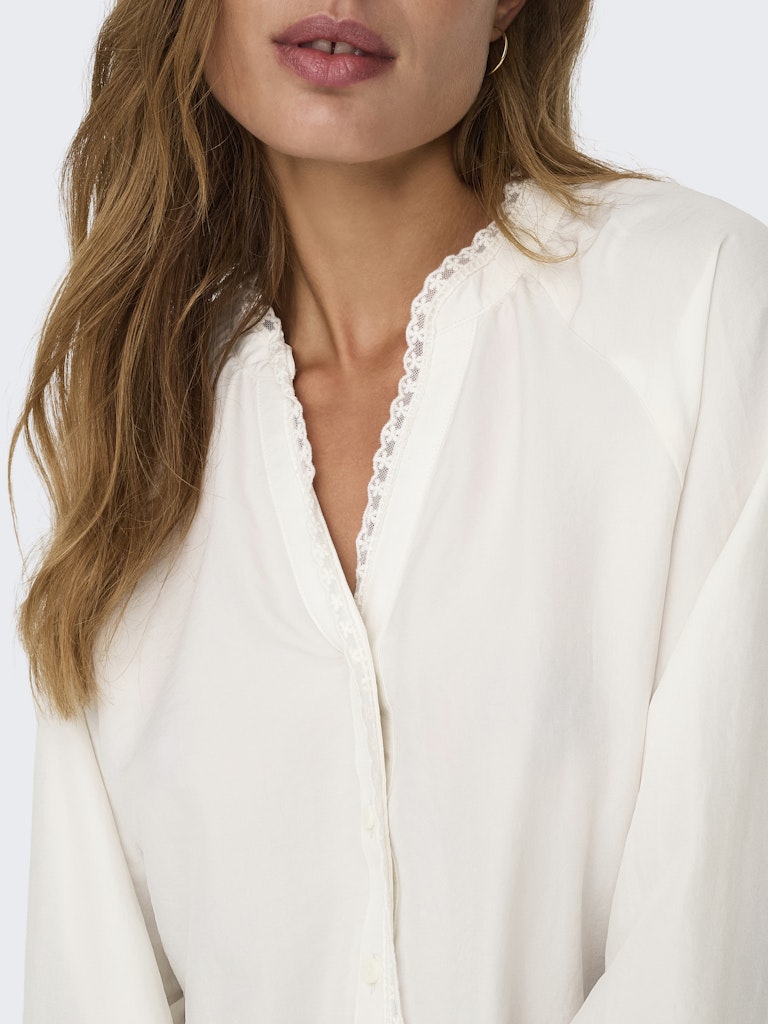Jdyloli L/s Lace Shirt Wvn Dia - Off-white