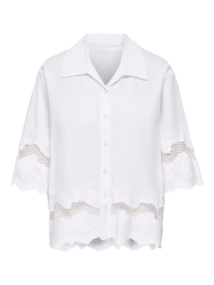 Jdysvea 2/4 Emb Shirt Wvn Exp - Off-white